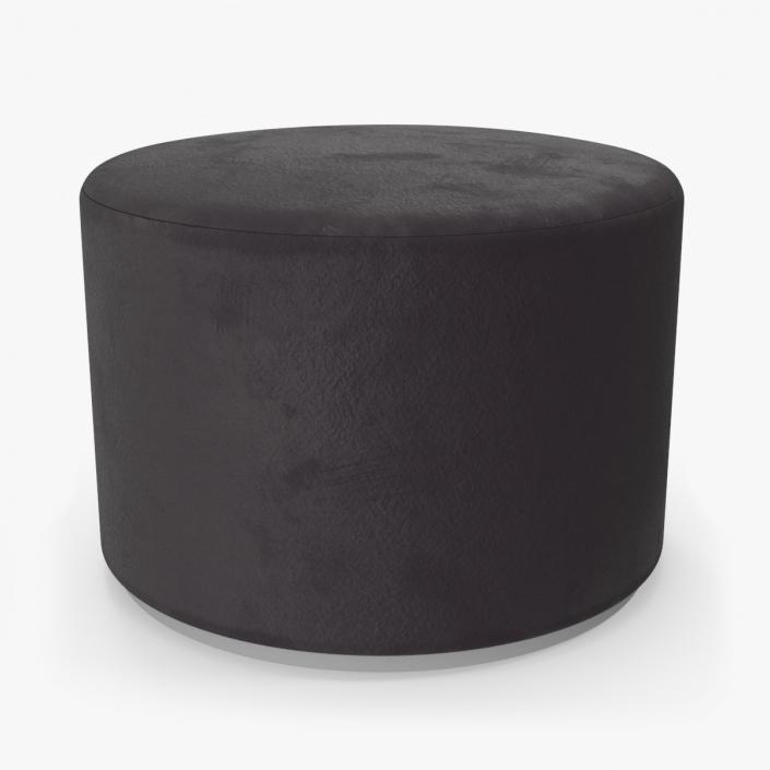 Round Fabric Ottoman Footstool 2 3D