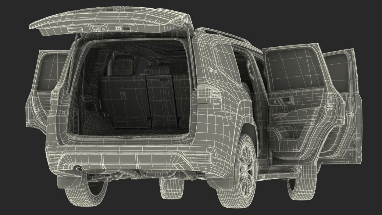 3D Toyota Land Cruiser Silver Light Off Rigged model