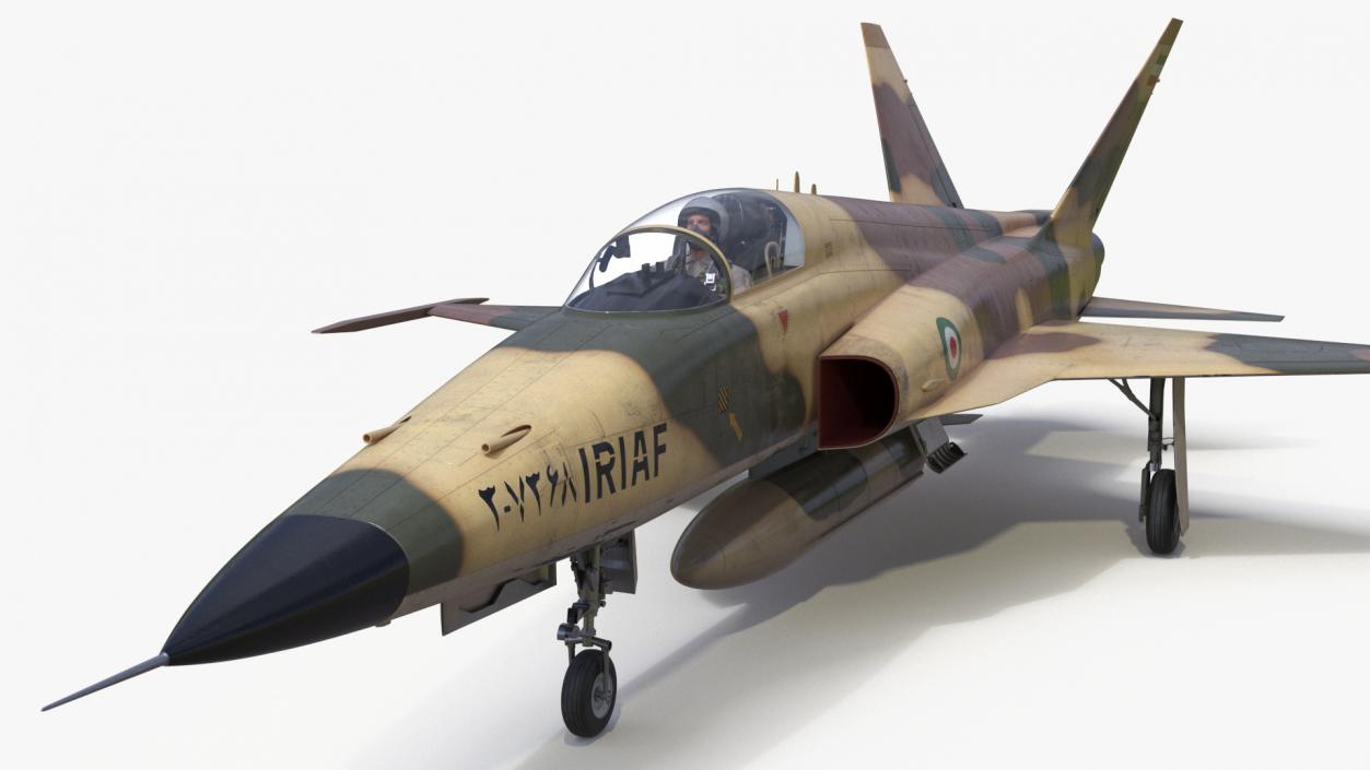 Iranian HESA Saeqeh Fighter Aircraft with Pilot 3D