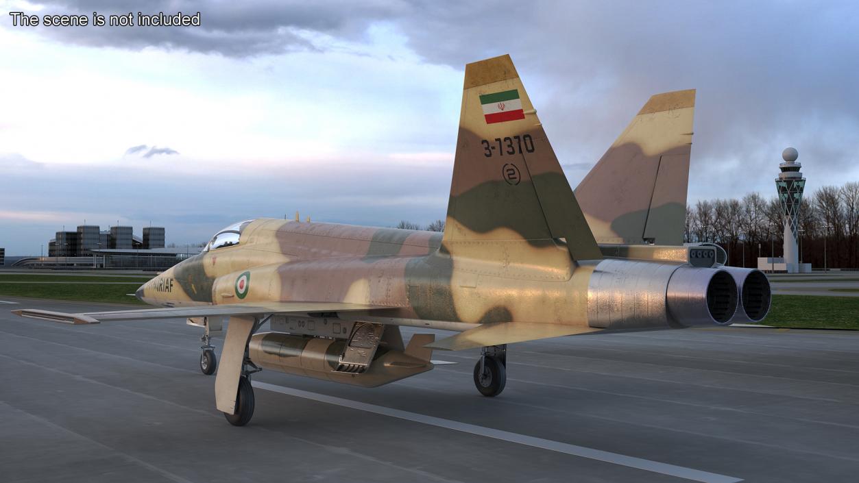 Iranian HESA Saeqeh Fighter Aircraft with Pilot 3D