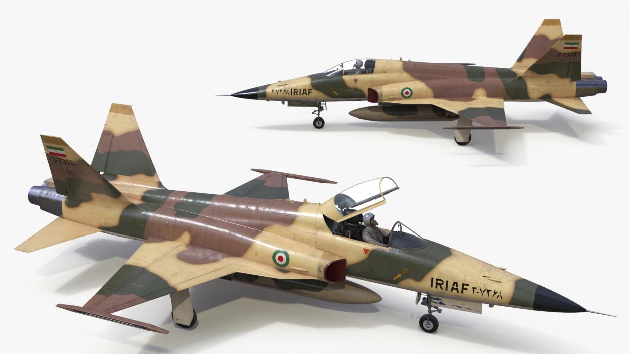 Iranian HESA Saeqeh Fighter Aircraft with Pilot 3D