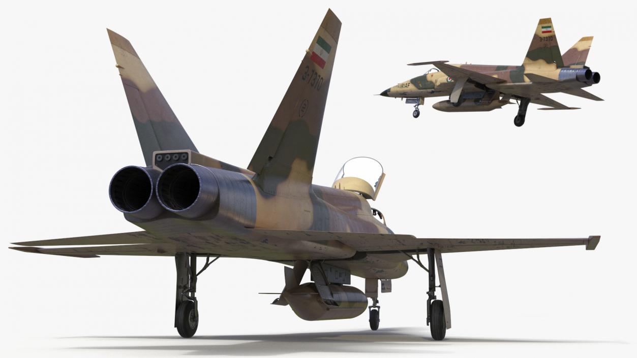 Iranian HESA Saeqeh Fighter Aircraft with Pilot 3D