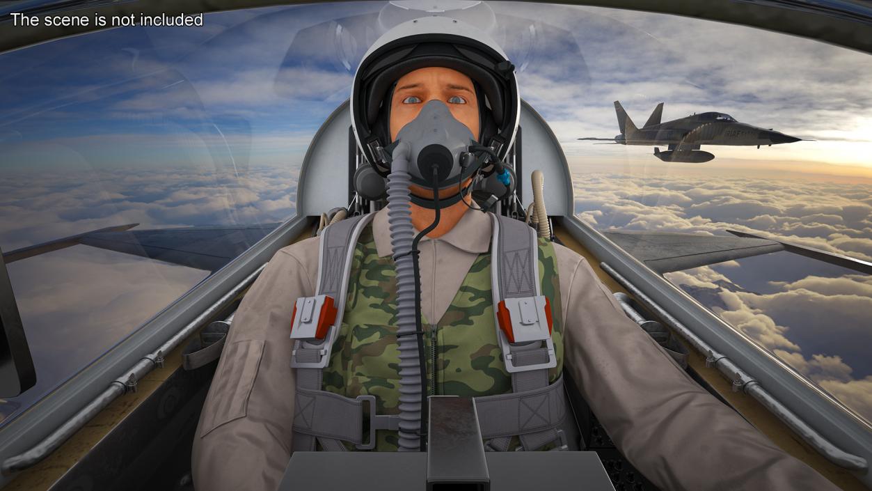 Iranian HESA Saeqeh Fighter Aircraft with Pilot 3D