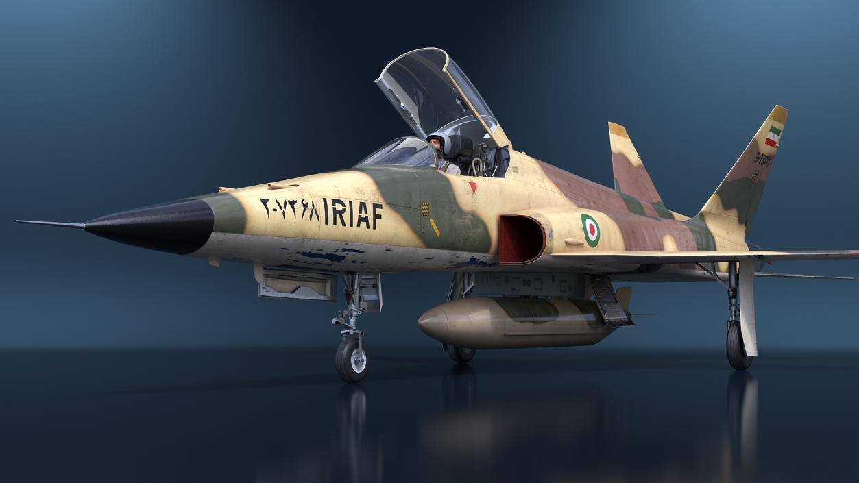 Iranian HESA Saeqeh Fighter Aircraft with Pilot 3D