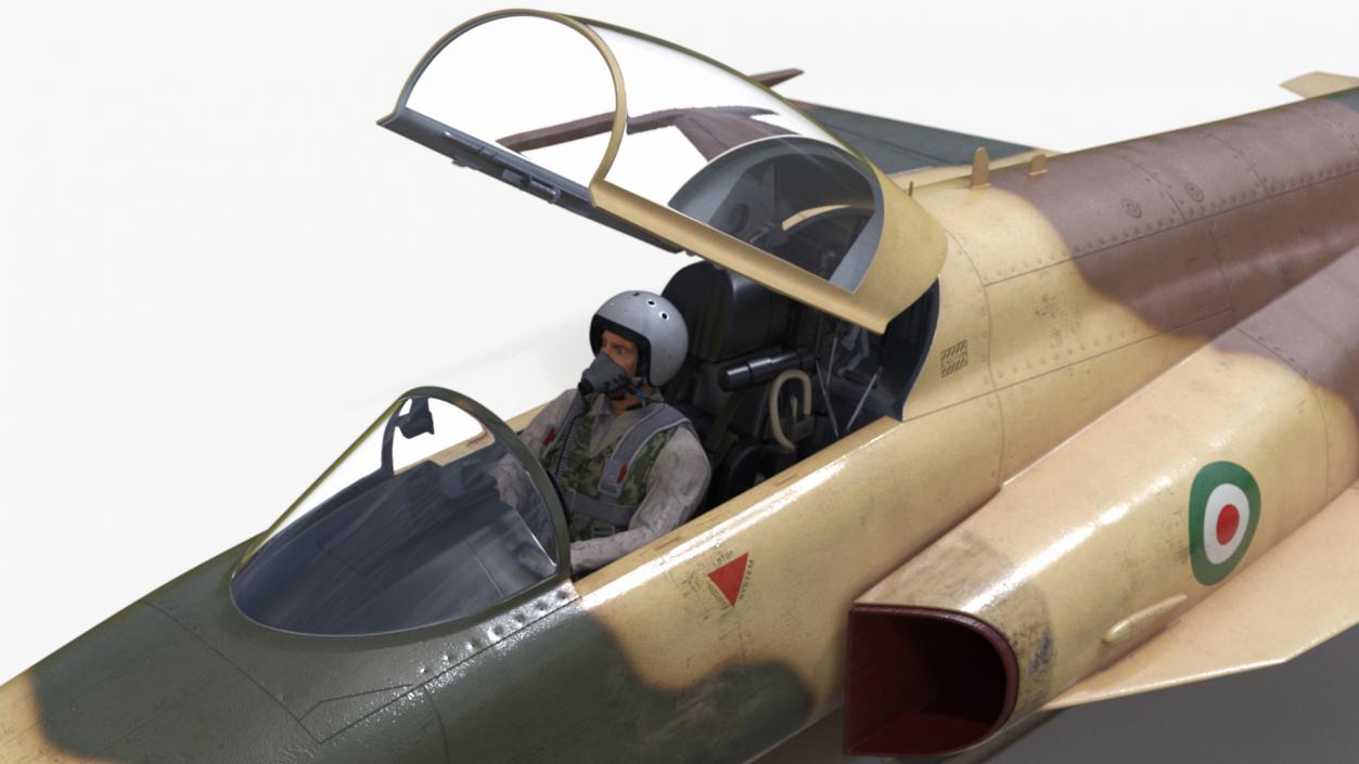 Iranian HESA Saeqeh Fighter Aircraft with Pilot 3D