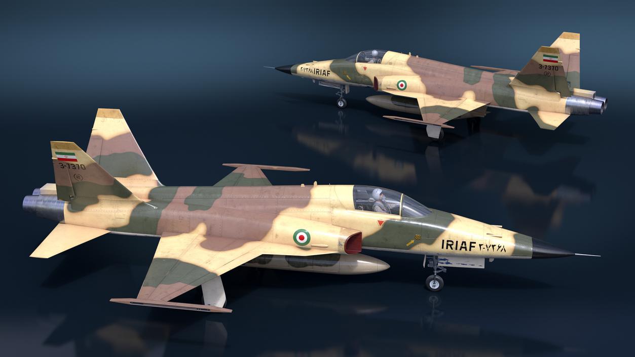 Iranian HESA Saeqeh Fighter Aircraft with Pilot 3D