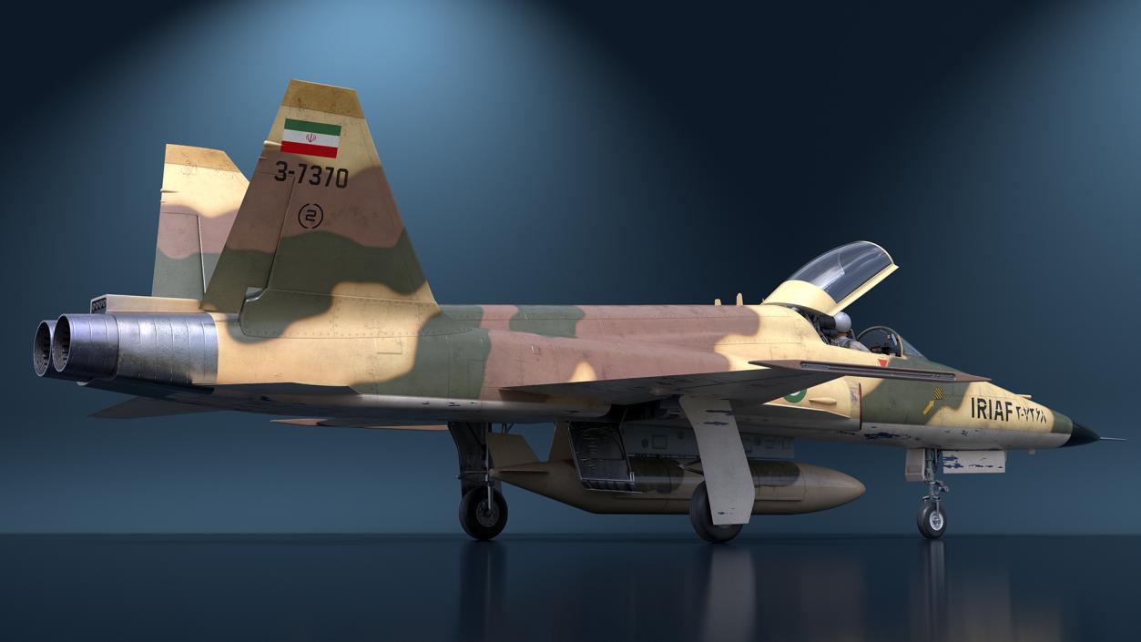 Iranian HESA Saeqeh Fighter Aircraft with Pilot 3D