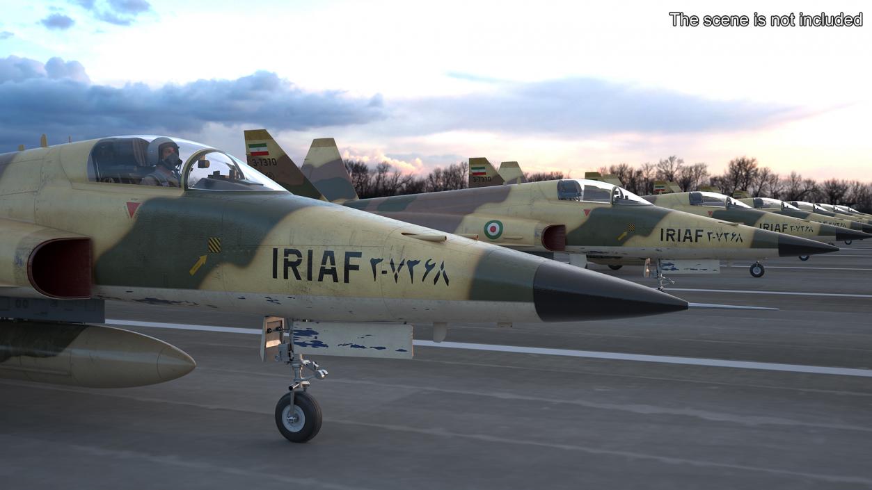 Iranian HESA Saeqeh Fighter Aircraft with Pilot 3D