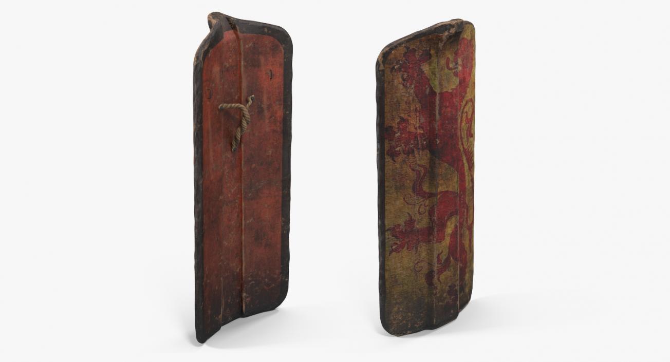 Old Wooden Shields Collection 3D model