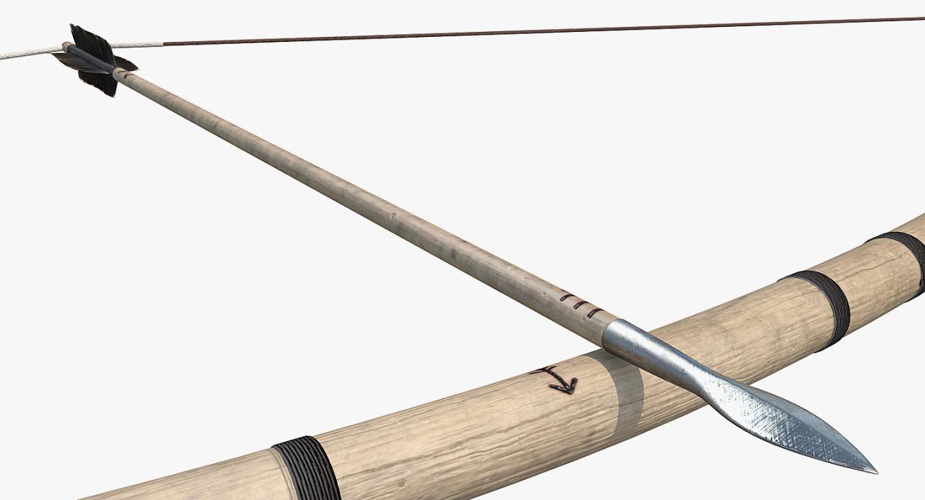 Viking Bow with Armed Arrow 3D