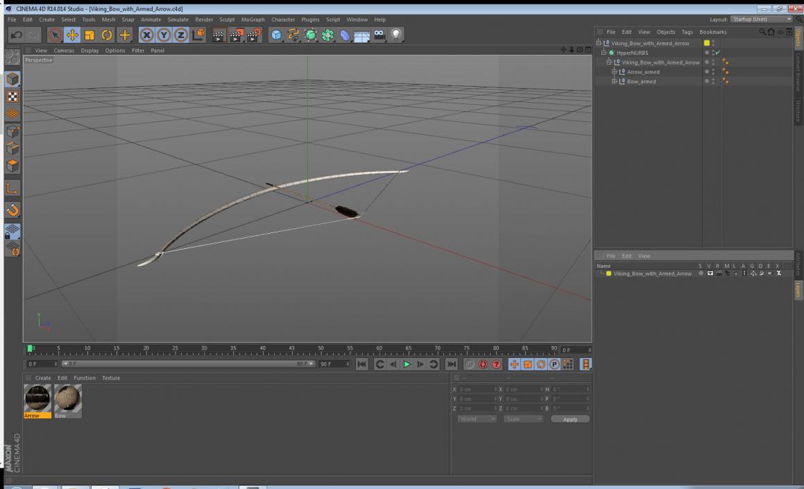 Viking Bow with Armed Arrow 3D