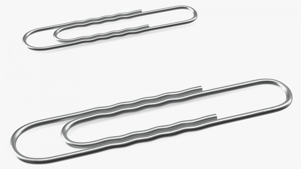 Paper Clip Wavy Shape Metal 3D