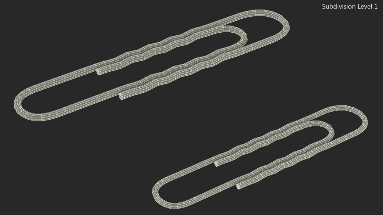 Paper Clip Wavy Shape Metal 3D