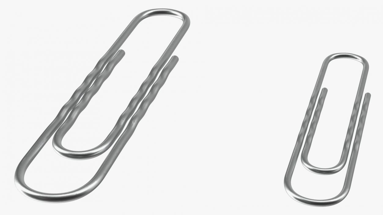 Paper Clip Wavy Shape Metal 3D