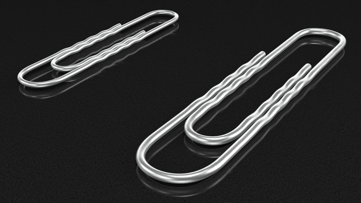 Paper Clip Wavy Shape Metal 3D