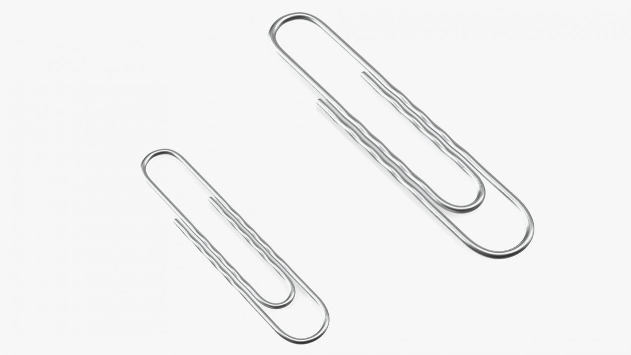 Paper Clip Wavy Shape Metal 3D