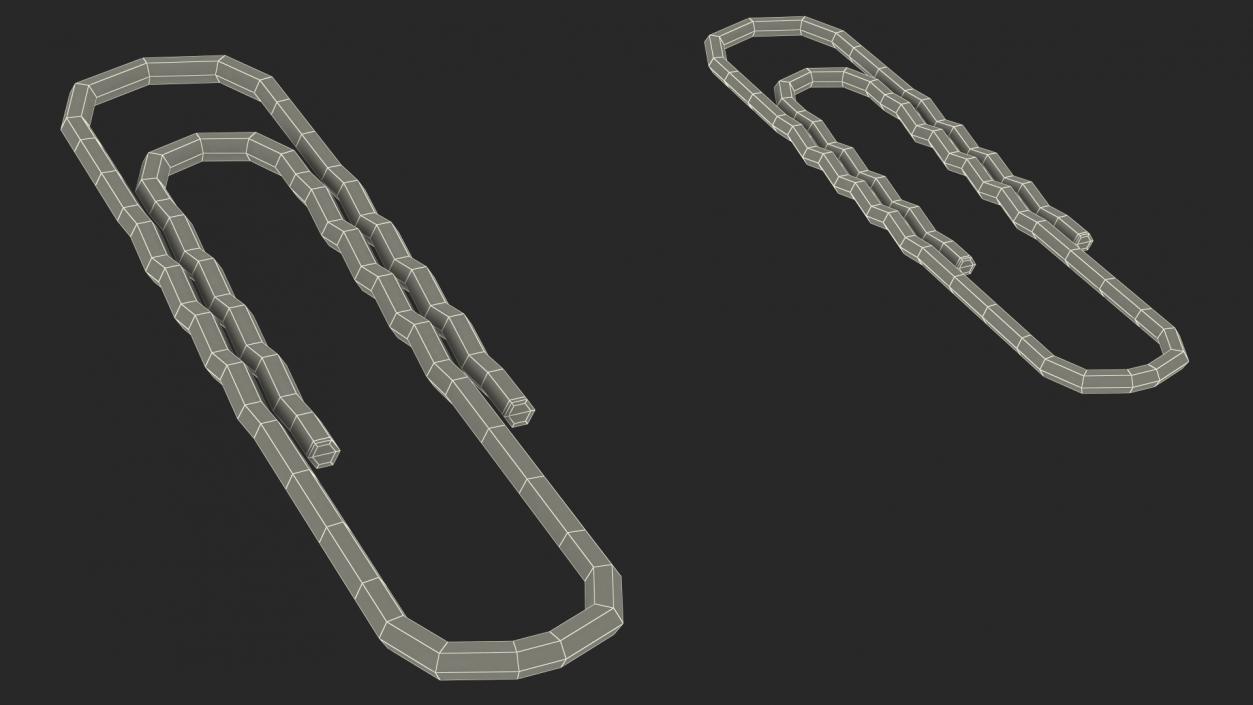 Paper Clip Wavy Shape Metal 3D