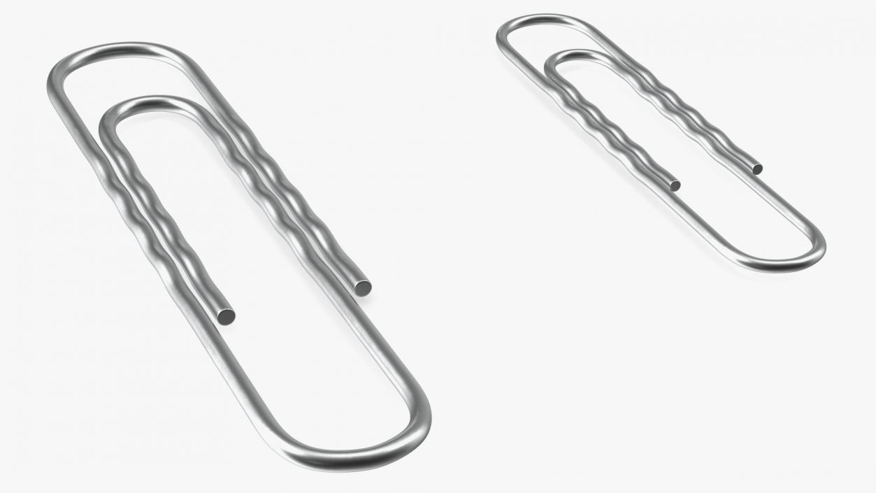 Paper Clip Wavy Shape Metal 3D