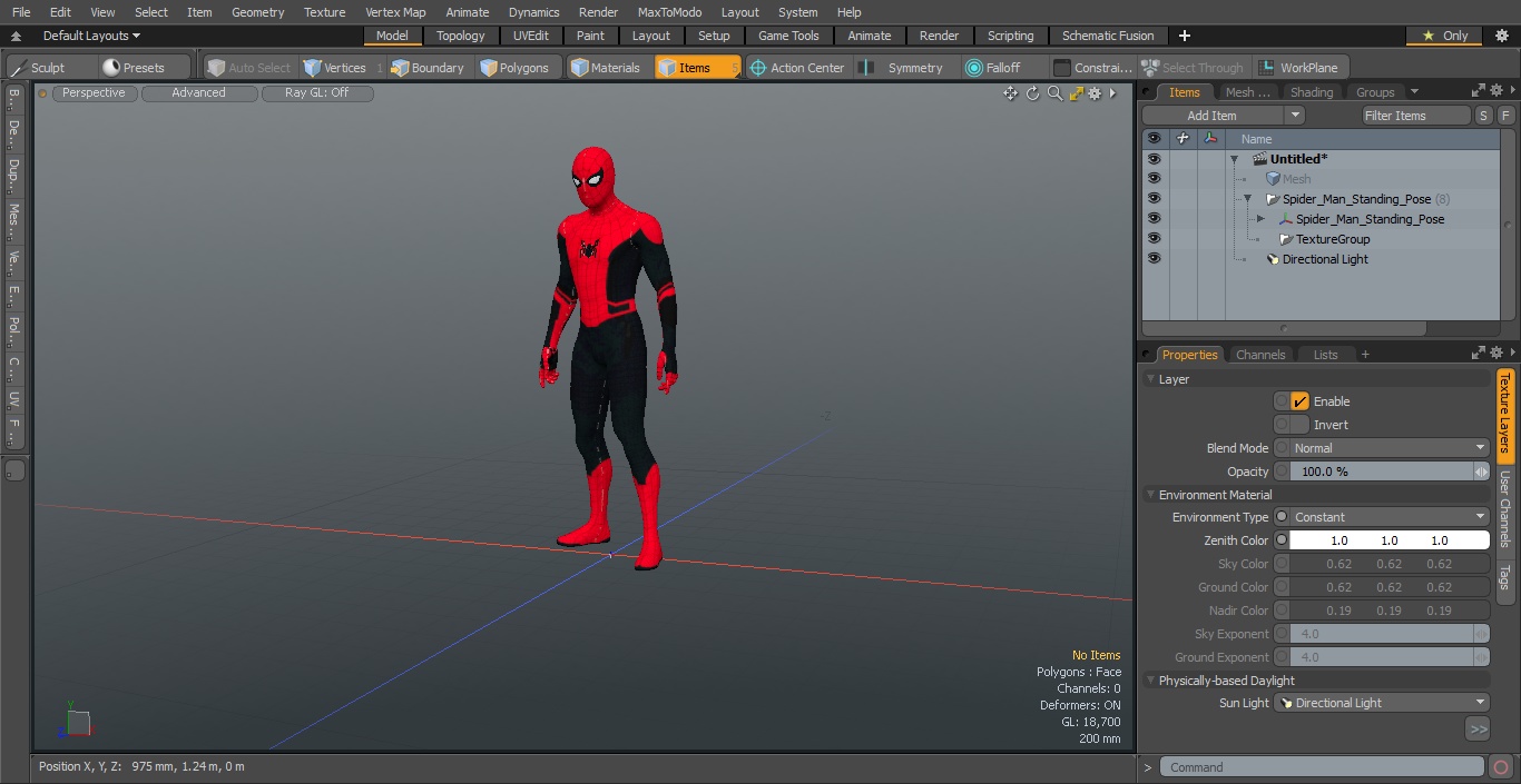 Spider Man Standing Pose 3D model