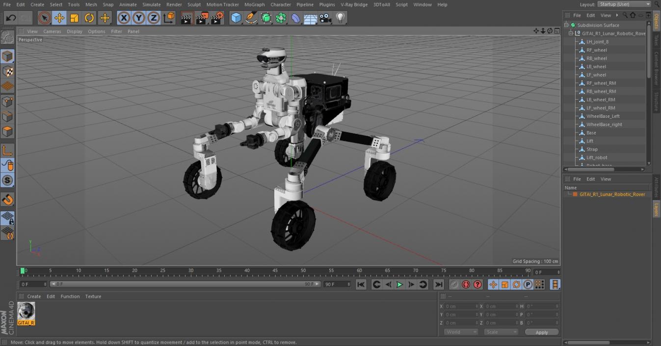 3D GITAI R1 Lunar Robotic Rover model