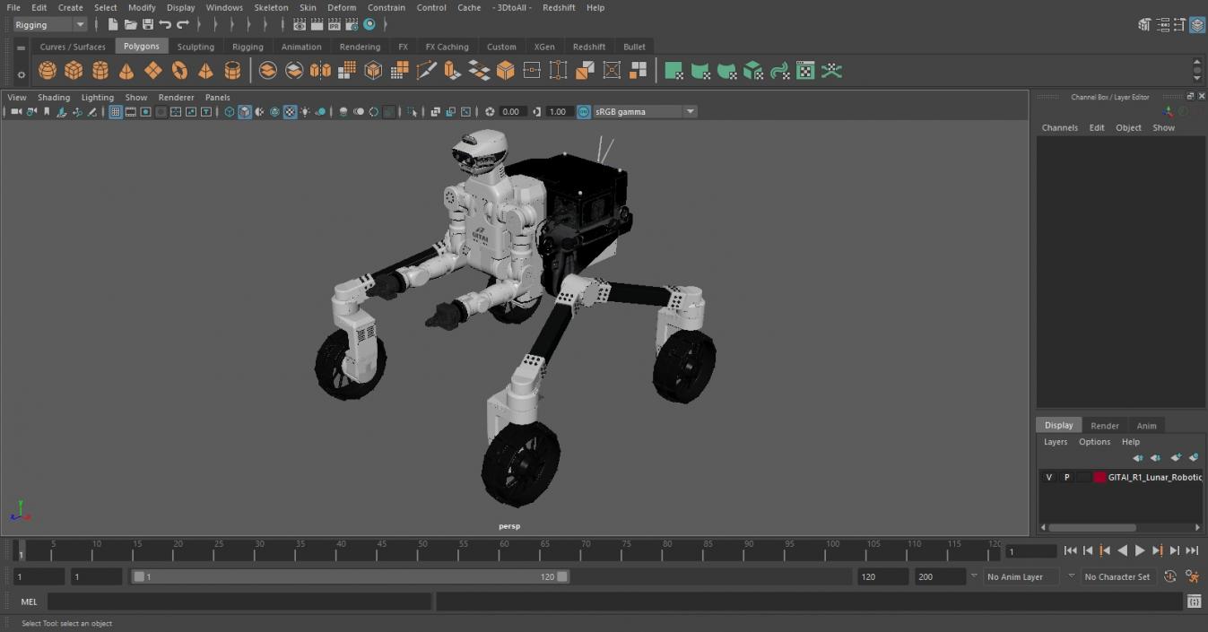 3D GITAI R1 Lunar Robotic Rover model