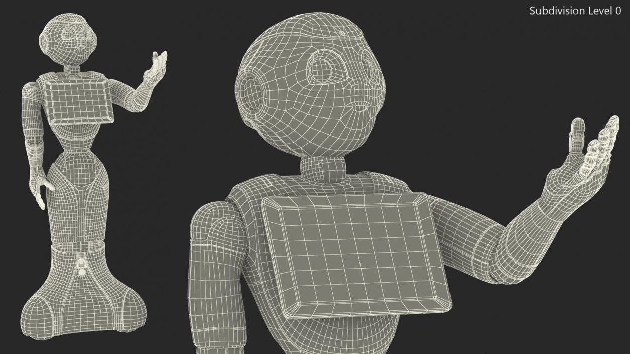 Pepper Robot Rigged 3D model