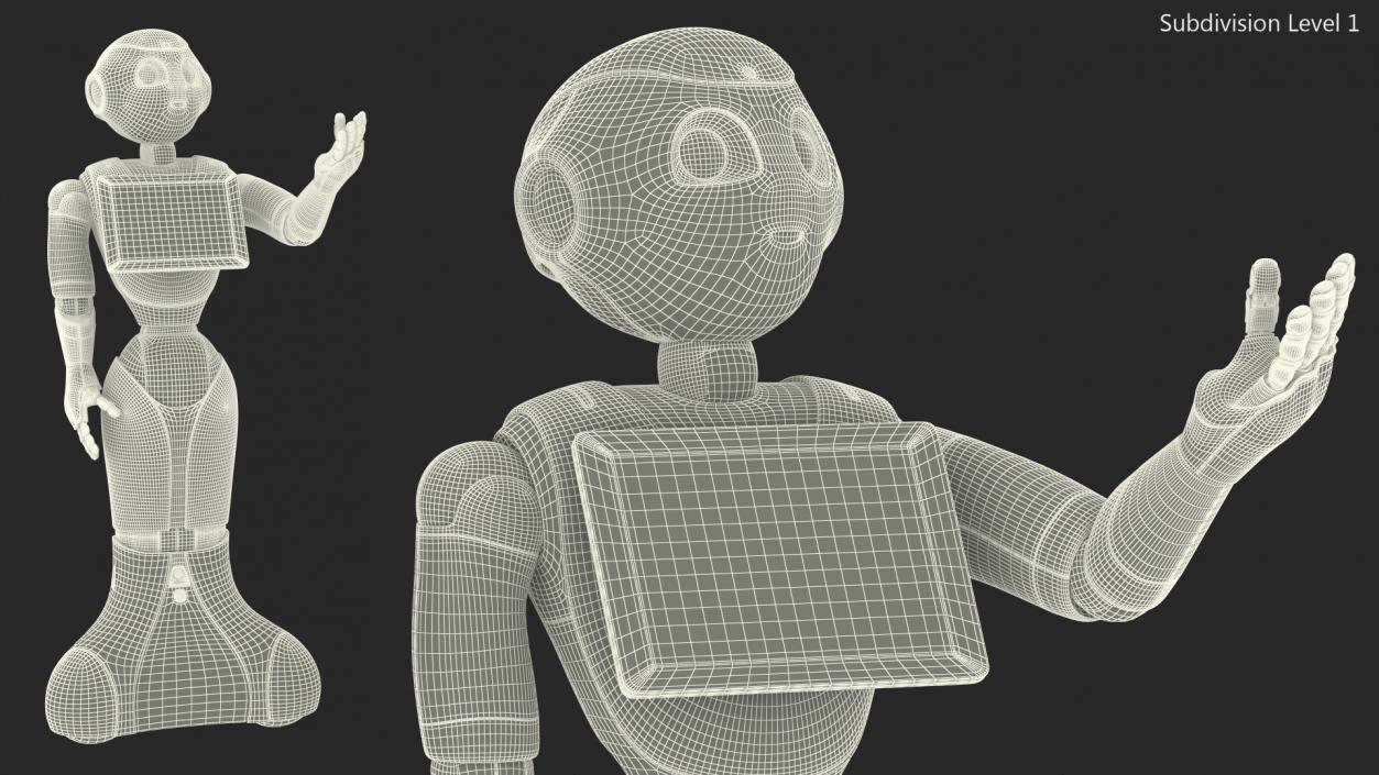 Pepper Robot Rigged 3D model