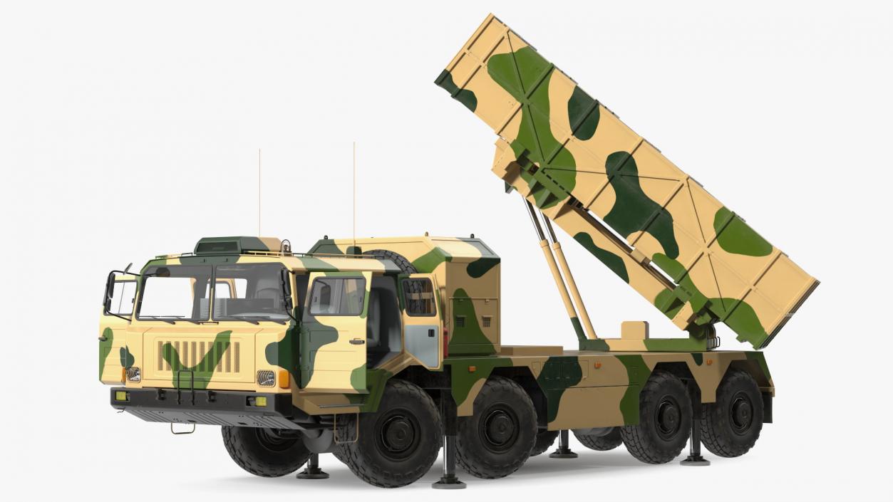 3D Chinese MLRS WS-2D Sand Camouflage Rigged