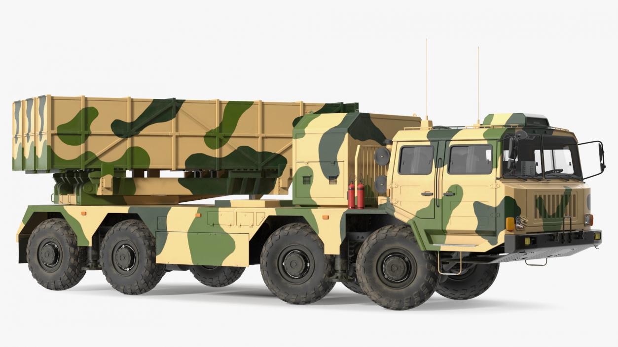 3D Chinese MLRS WS-2D Sand Camouflage Rigged