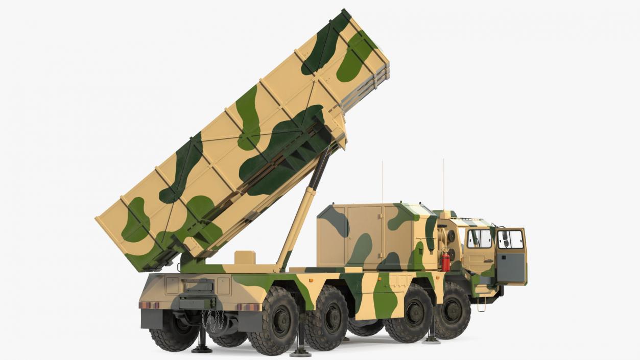 3D Chinese MLRS WS-2D Sand Camouflage Rigged