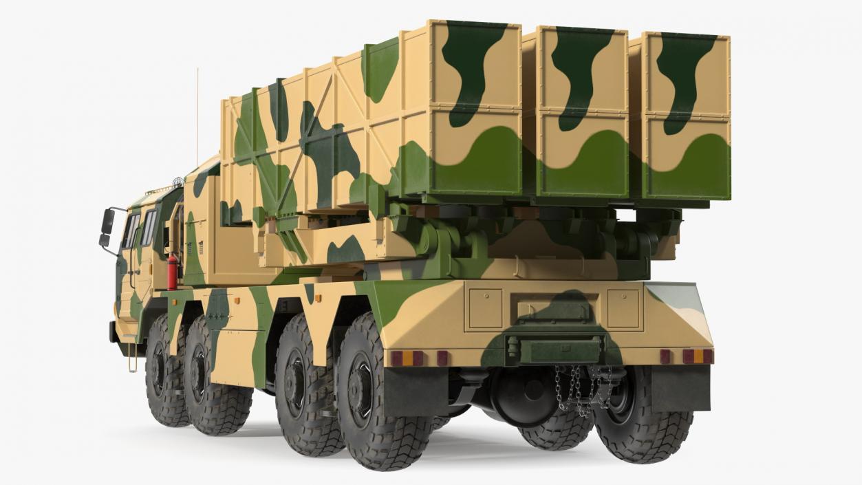 3D Chinese MLRS WS-2D Sand Camouflage Rigged