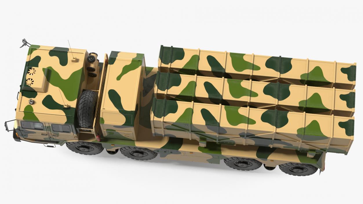 3D Chinese MLRS WS-2D Sand Camouflage Rigged