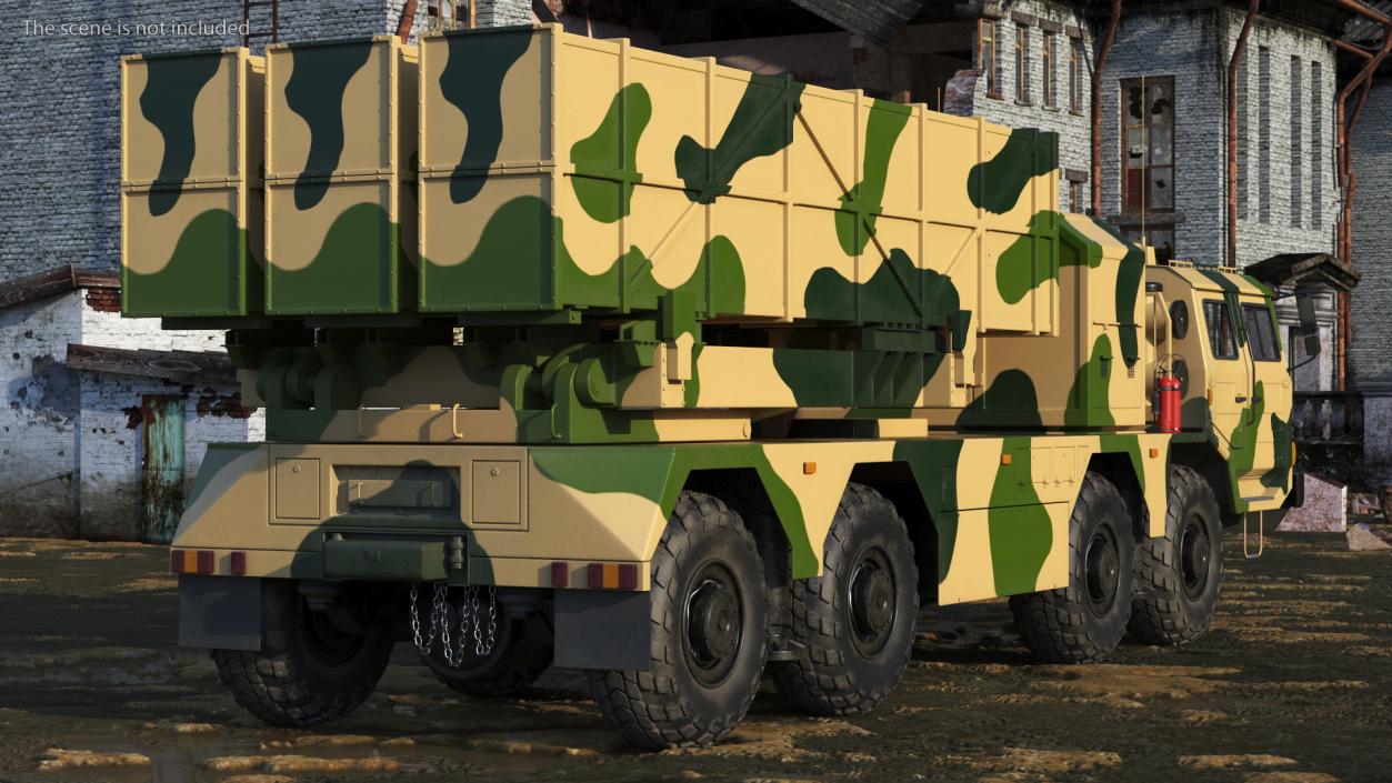 3D Chinese MLRS WS-2D Sand Camouflage Rigged