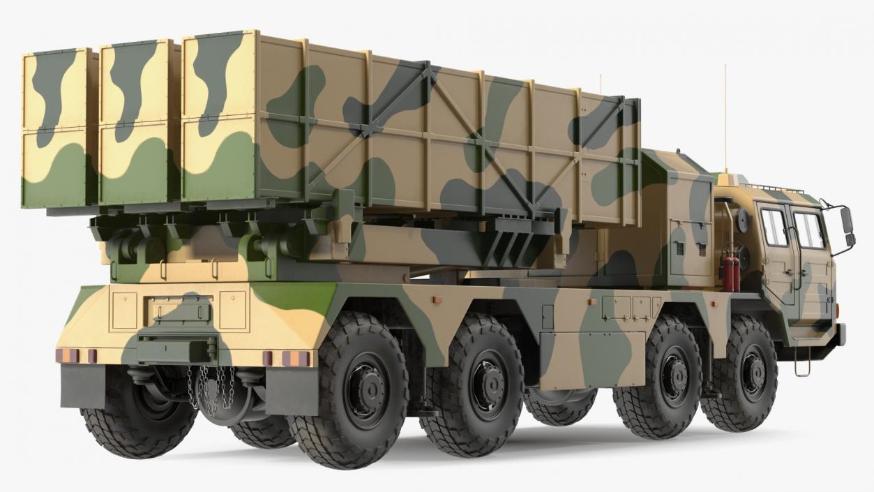 3D Chinese MLRS WS-2D Sand Camouflage Rigged