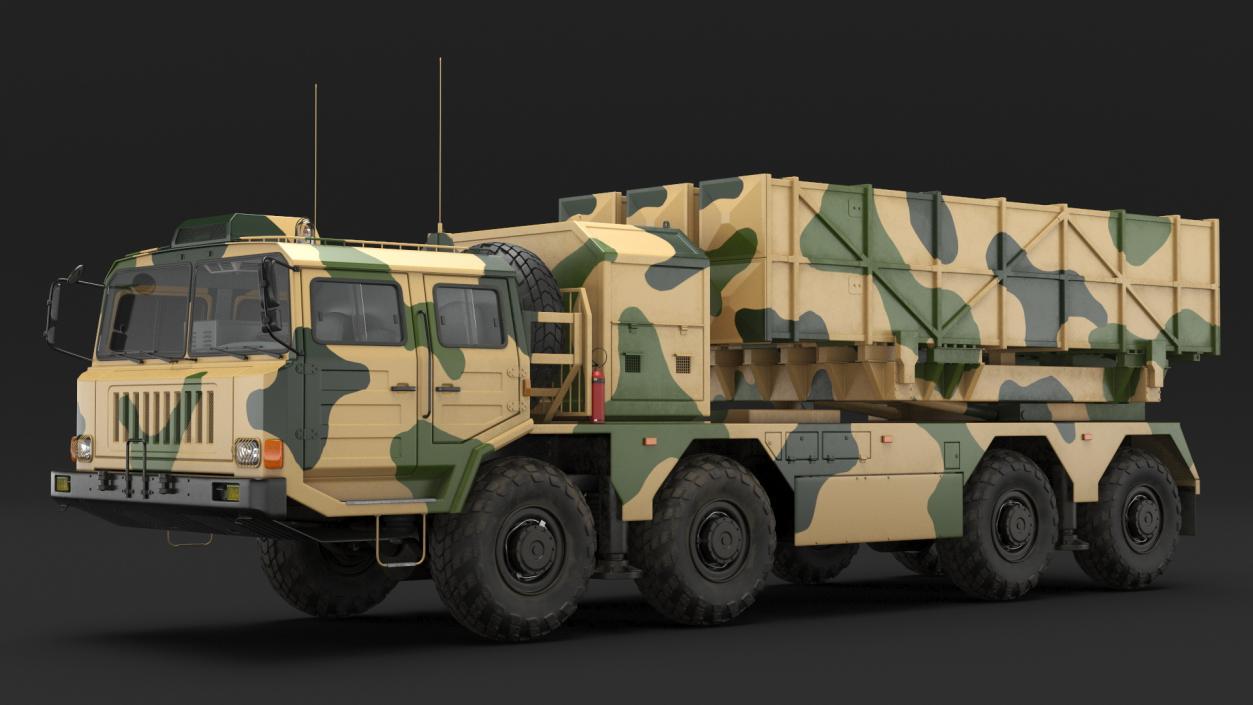 3D Chinese MLRS WS-2D Sand Camouflage Rigged