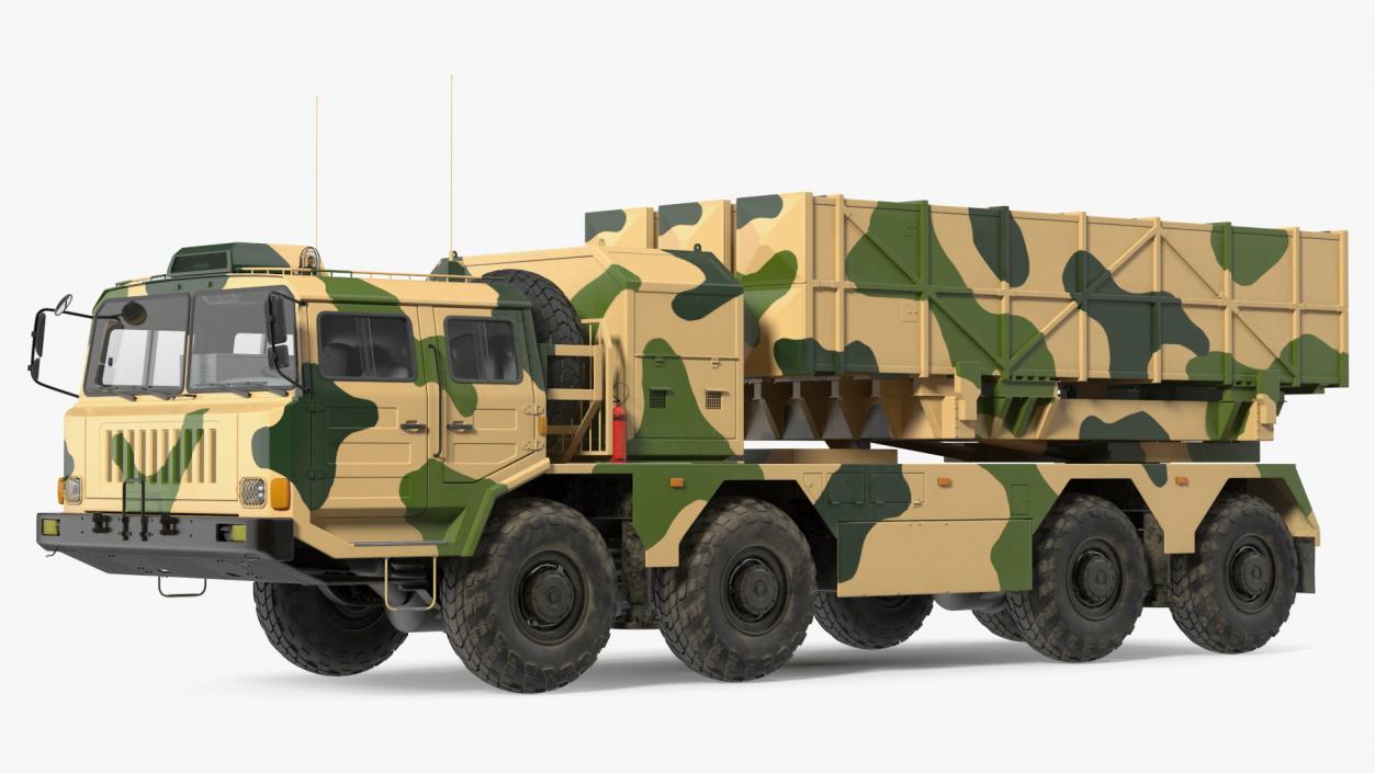 3D Chinese MLRS WS-2D Sand Camouflage Rigged