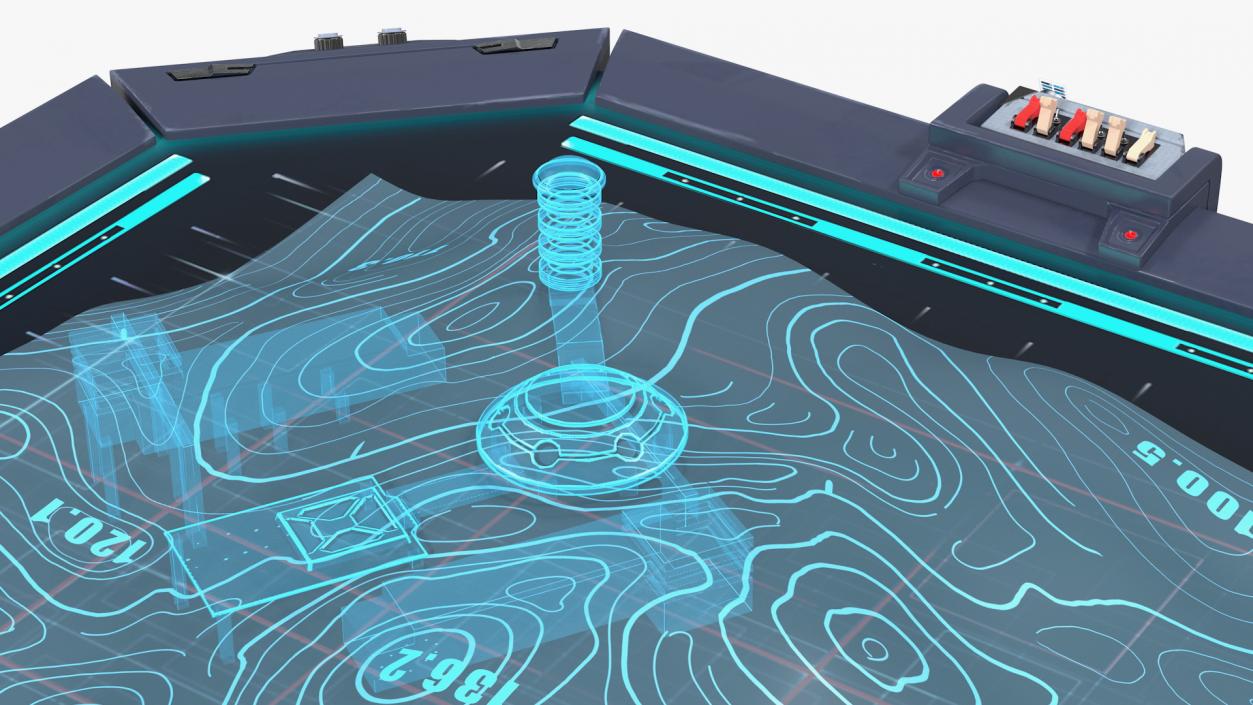 3D Sci-Fi Table with Hologram