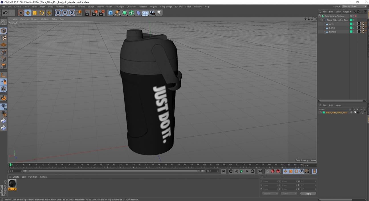 3D model Black Nike 40oz Fuel