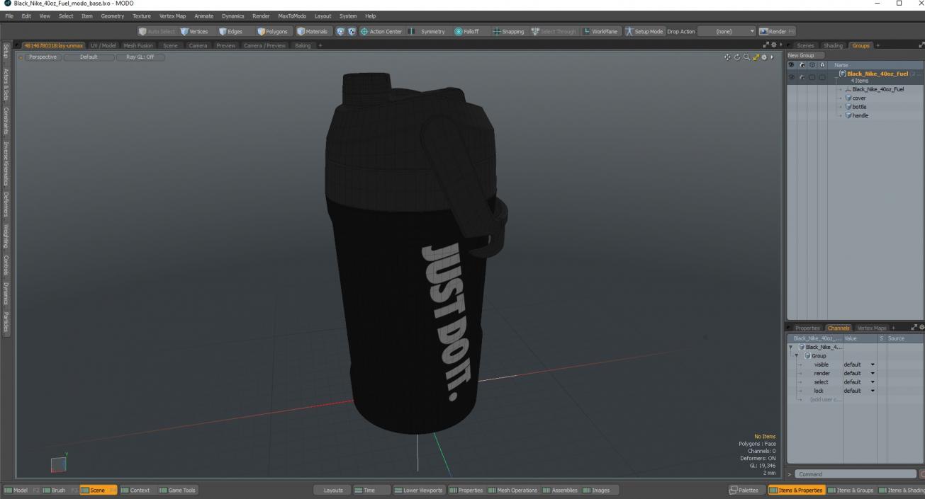 3D model Black Nike 40oz Fuel