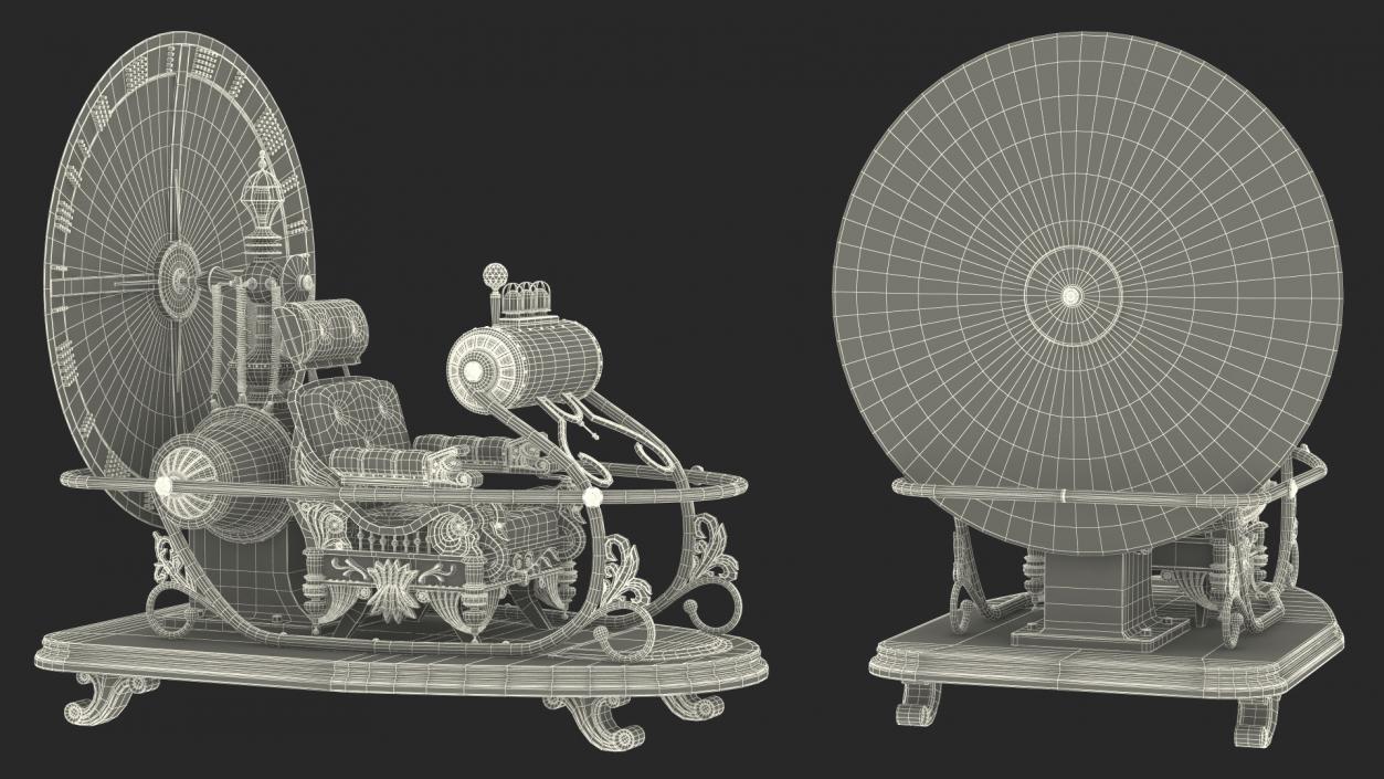 Retro Time Machine by Herbert Wells Rigged 3D