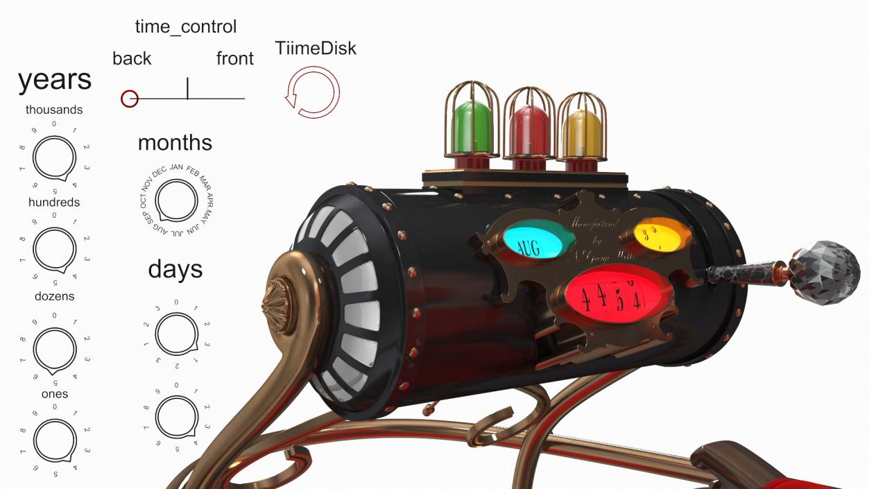 Retro Time Machine by Herbert Wells Rigged 3D