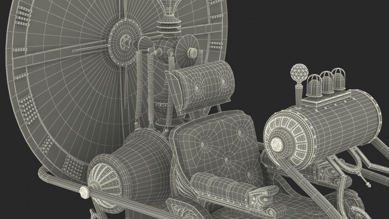 Retro Time Machine by Herbert Wells Rigged 3D