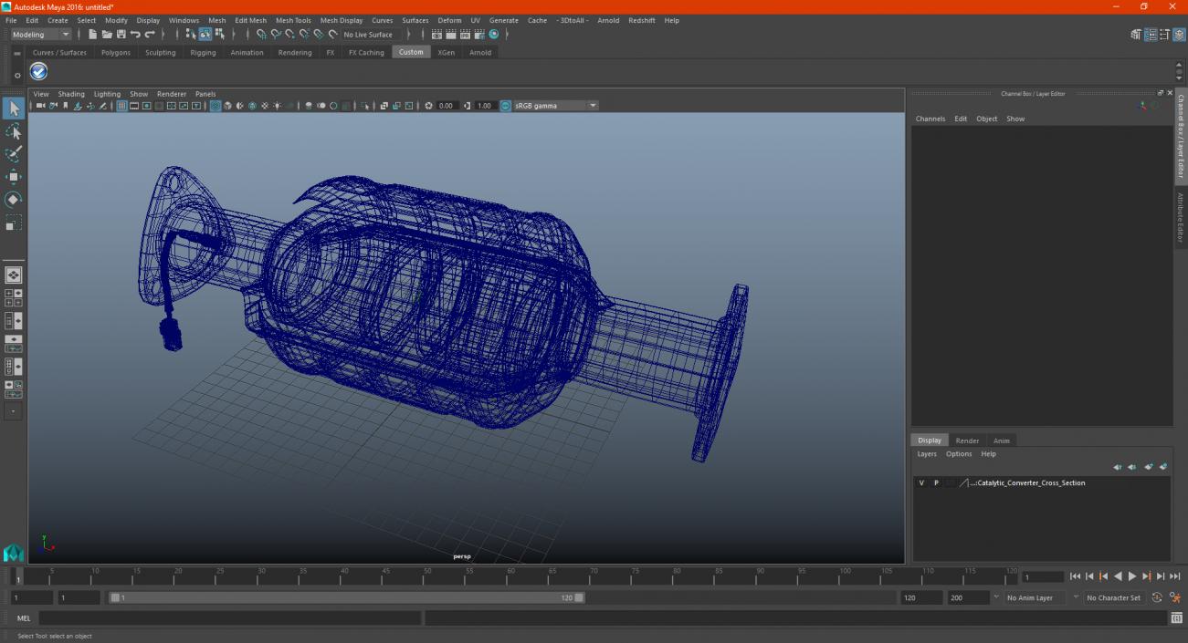 3D Catalytic Converter Cross Section model