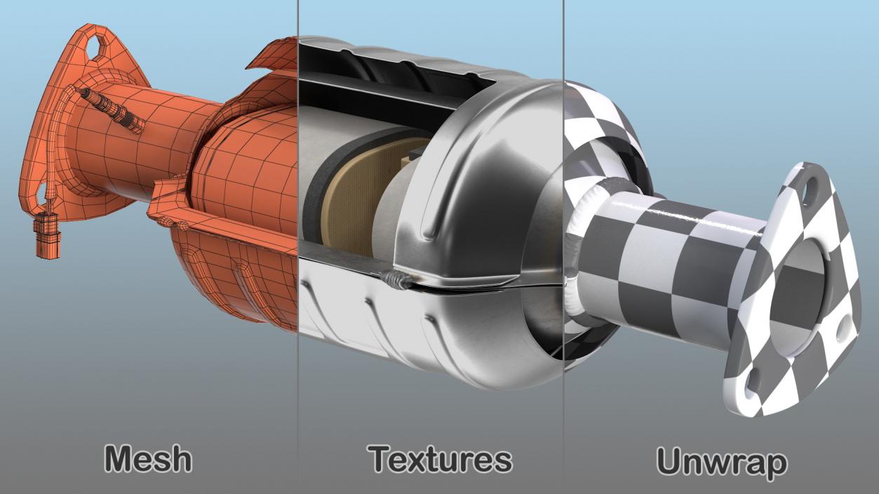 3D Catalytic Converter Cross Section model