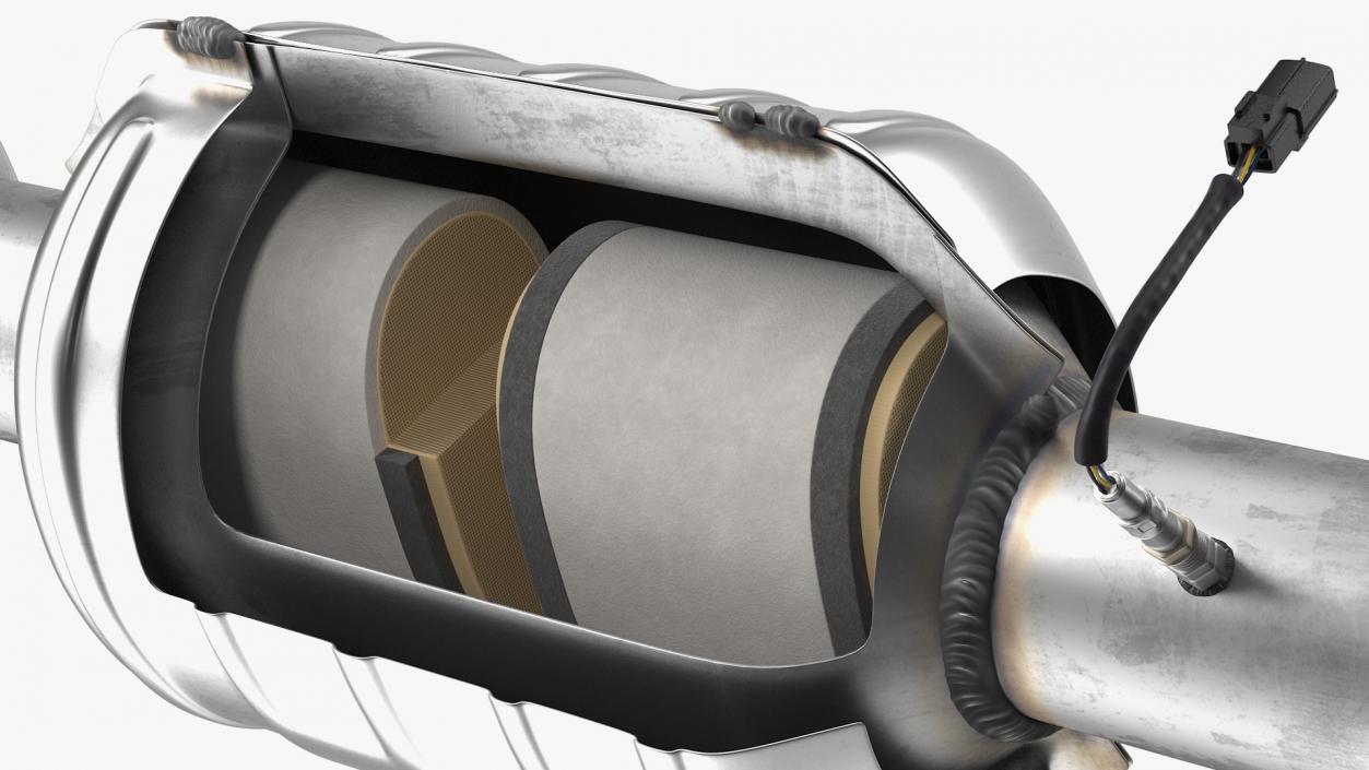 3D Catalytic Converter Cross Section model