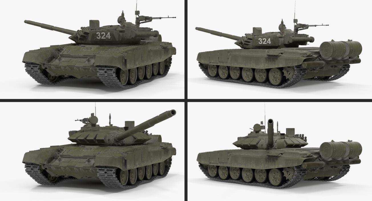 T-72B3 Soviet Main Battle Tank Rigged 3D