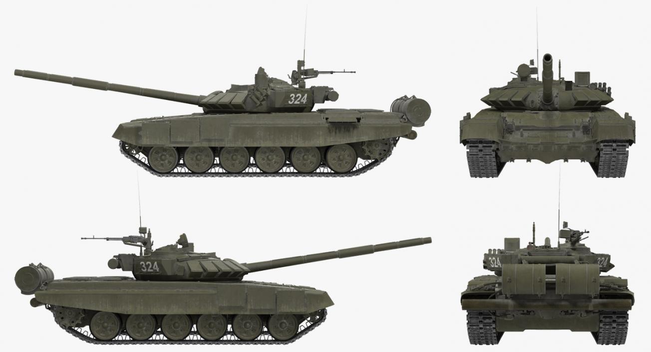 T-72B3 Soviet Main Battle Tank Rigged 3D