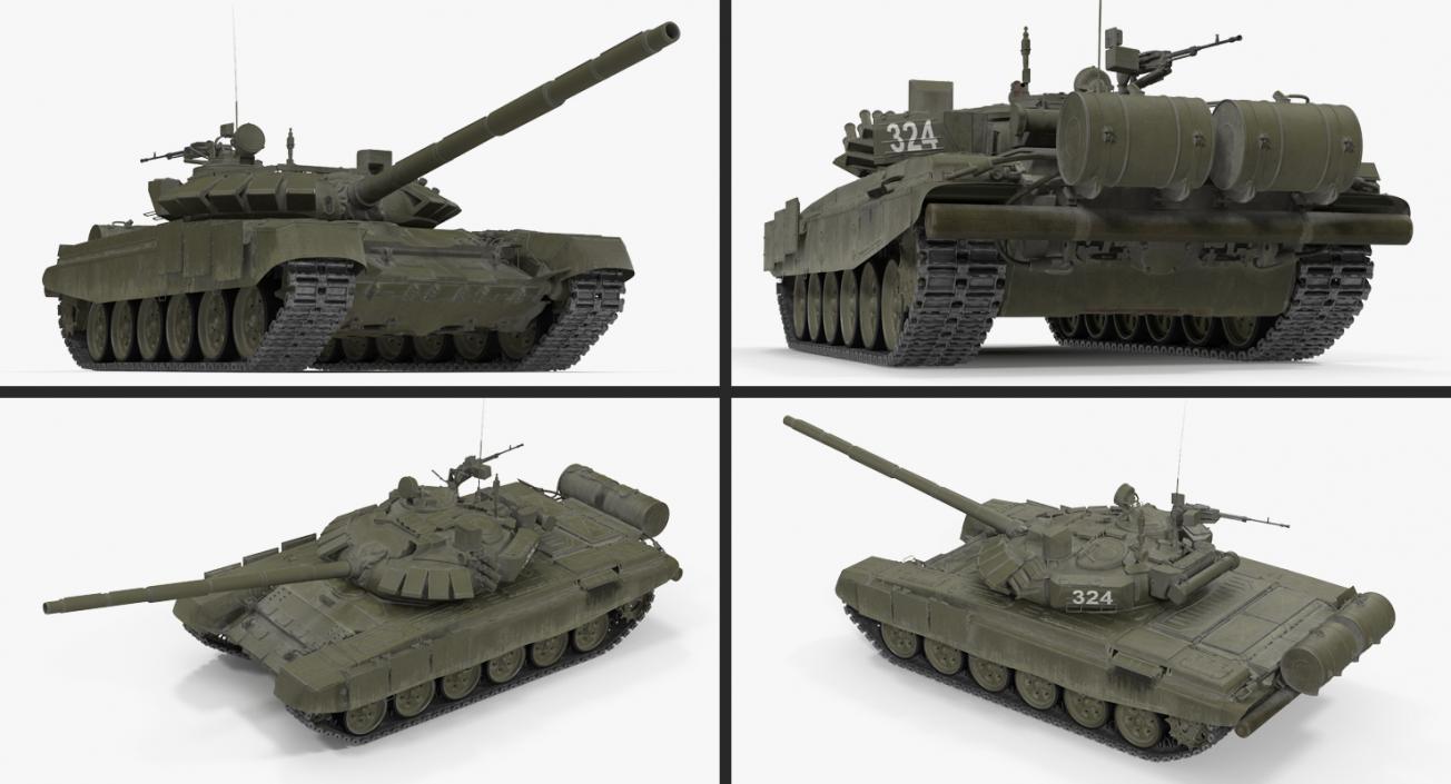 T-72B3 Soviet Main Battle Tank Rigged 3D