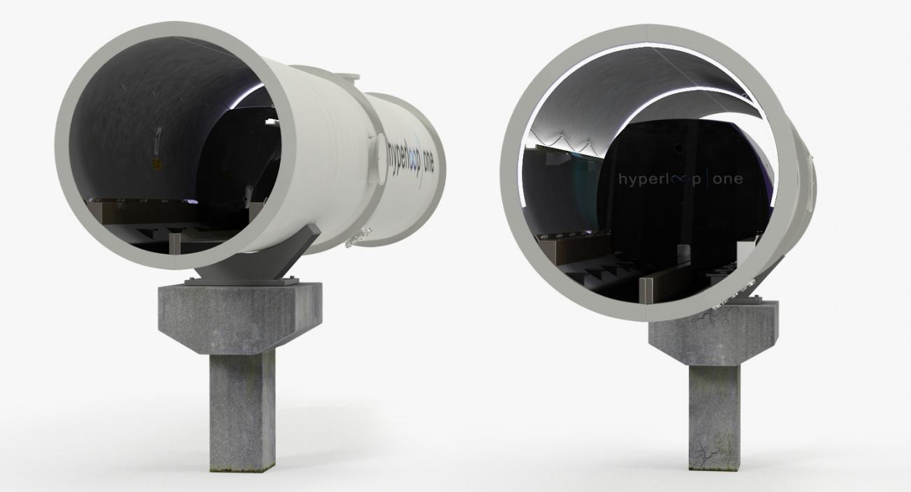 3D model Hyperloop One xp1 in Tube