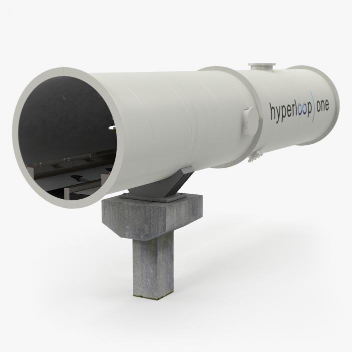 3D model Hyperloop One xp1 in Tube